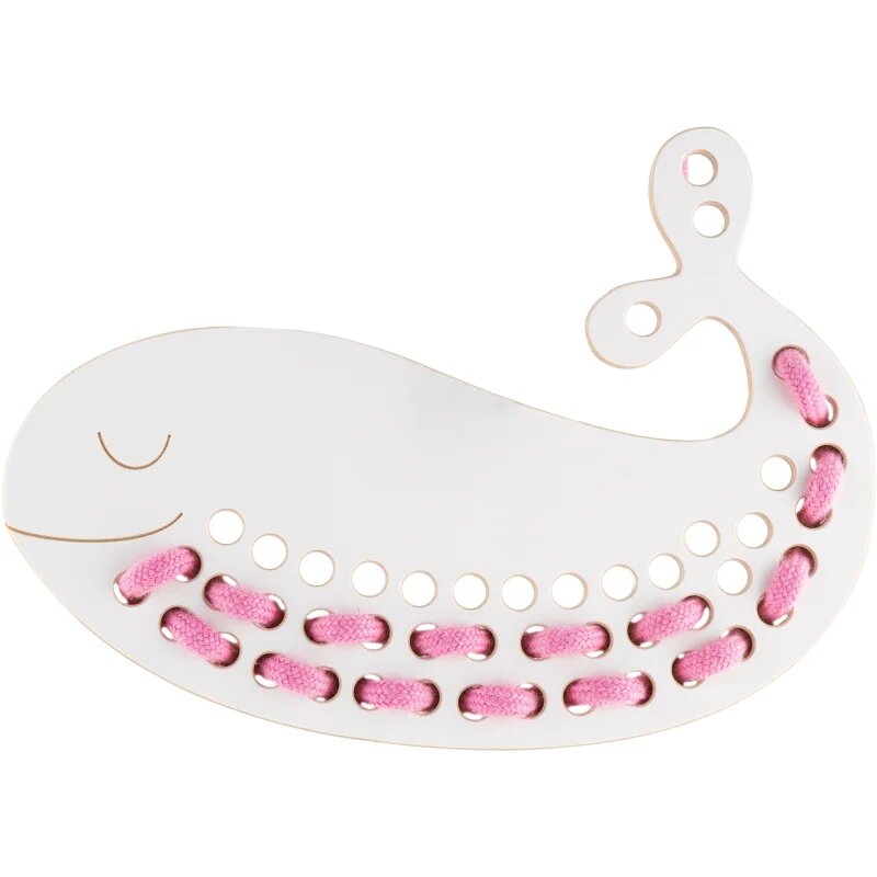 Milin Big Wooden Lacing Toy Whale Jack играчка за подреждане 9 cm x 195 cm x 07 cm 1 бр.