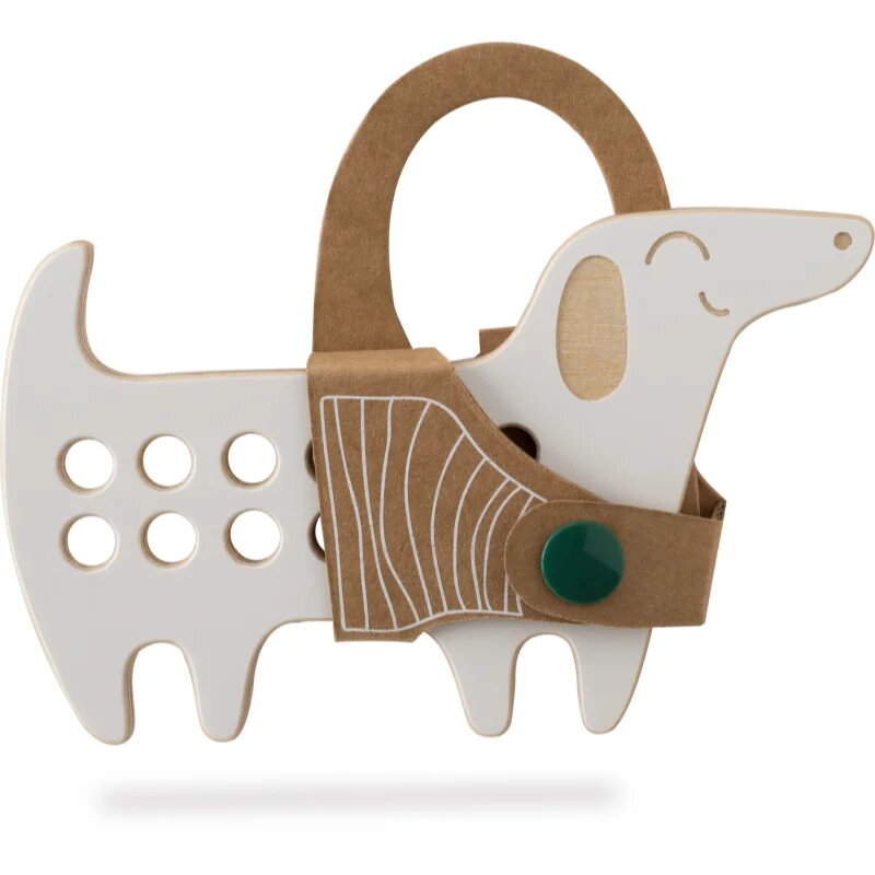 Milin Small Wooden Lacing Toy Daschund играчка за подреждане 8 cm x 13 cm x 07 cm 1 бр.