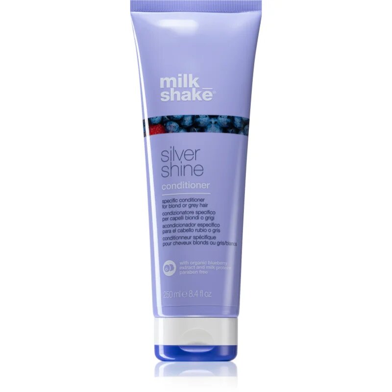 milk_shake® Silver Shine балсам за руса коса неутрализиращ жълтеникавите оттенъци 250 мл.