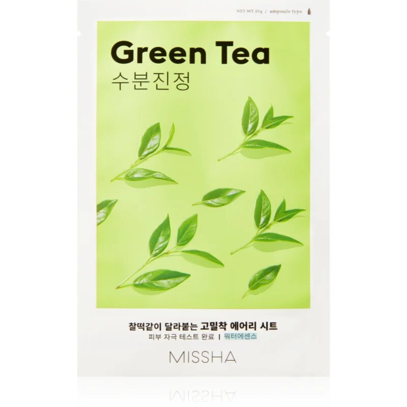 Missha Airy Fit Green Tea успокояваща платнена маска със зелен чай 19 гр.