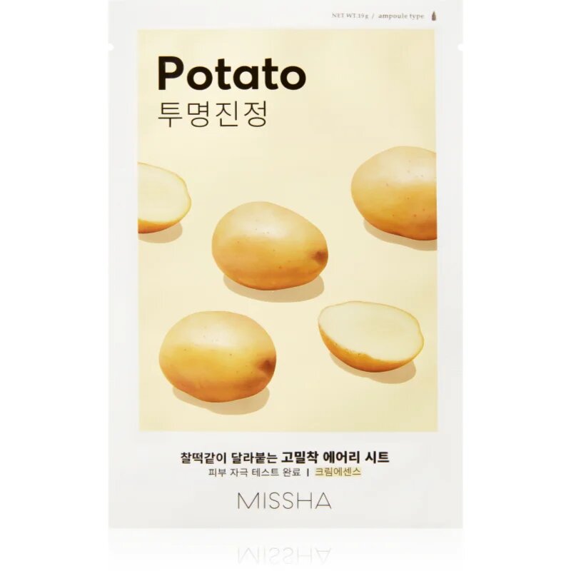 Missha Airy Fit Potato изгаждаща платнена маска за озаряване на лицето 19 гр.