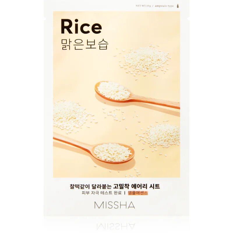 Missha Airy Fit Rice платнена маска с почистващ и освежаващ ефект 19 гр.