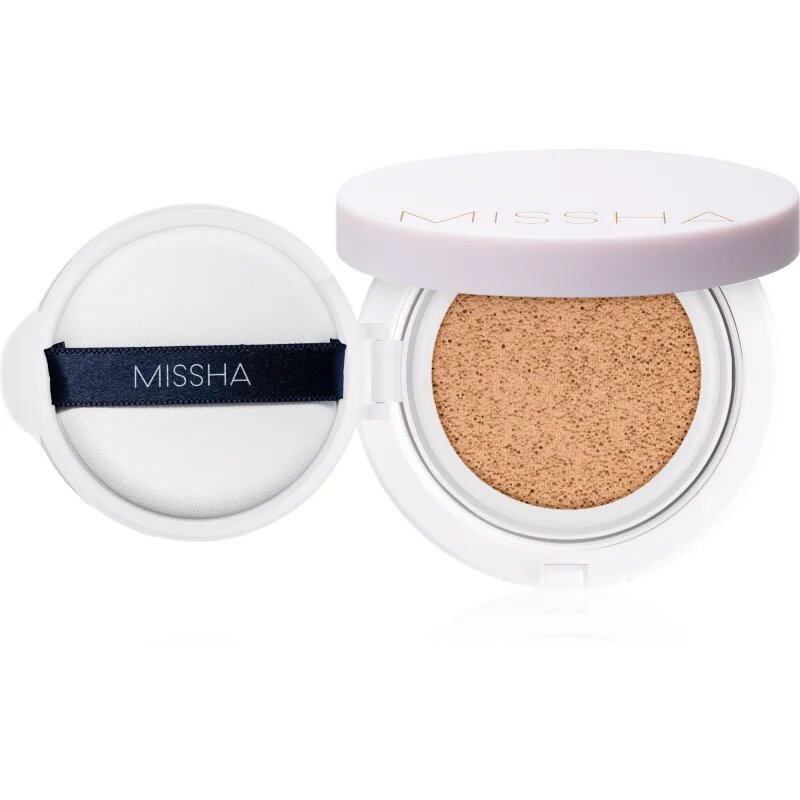 Missha Magic Cushion Cover Lasting дълготраен грим в гъбичка SPF 50+ цвят #21 Natural Light Beige 15 гр.