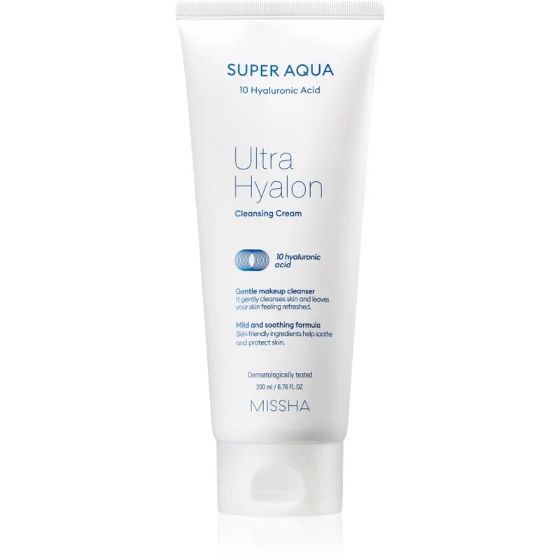 Missha Super Aqua 10 Hyaluronic Acid хидратиращ почистващ крем 200 мл.