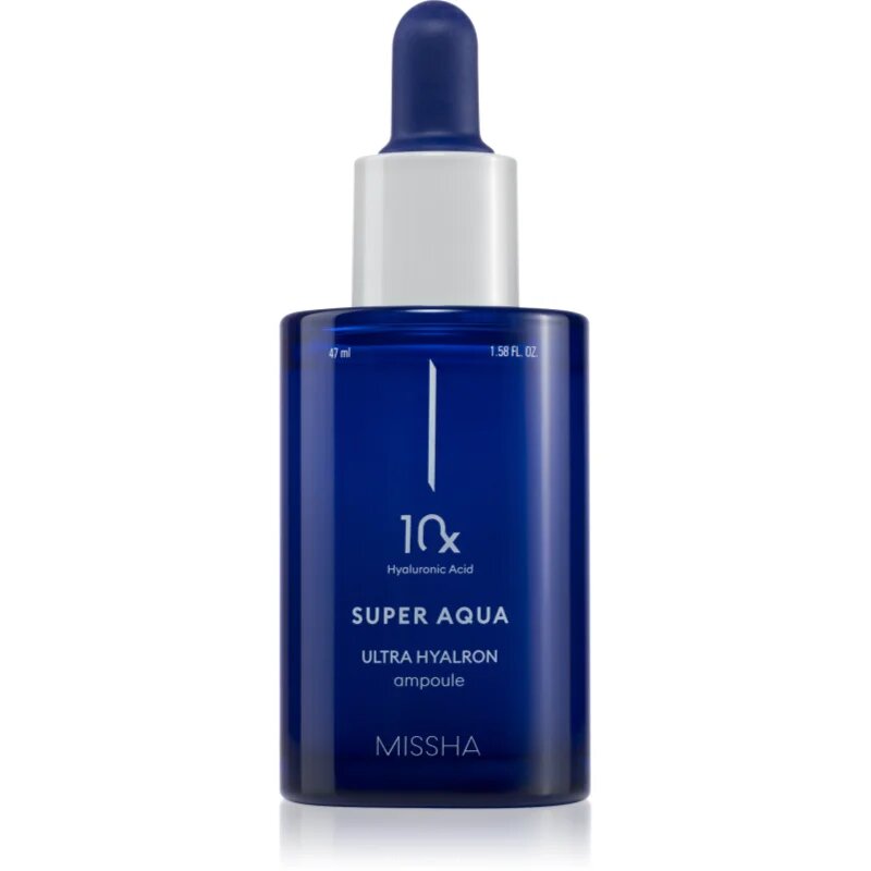 Missha Super Aqua 10x Ultra Hyalron Ampoule интензивен хидратиращ серум за лице с успокояващ ефект 47 мл.