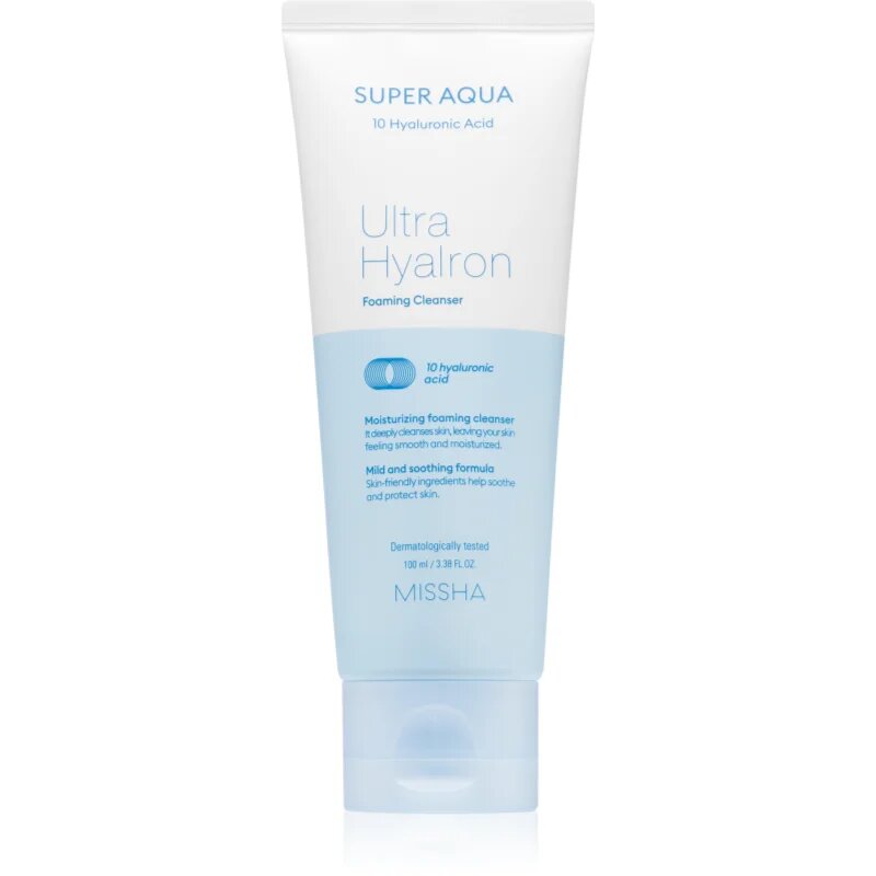 Missha Super Aqua Ultra Hyalron Firming Cleanser лек почистващ гел за интензивна хидратация 100 мл.