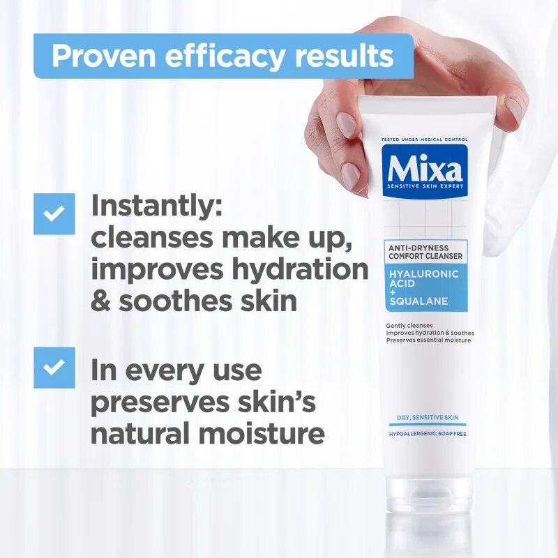 MIXA Anti-Dryness Comfort Cleanser почистващ гел за лице срещу суха кожа 150 мл.