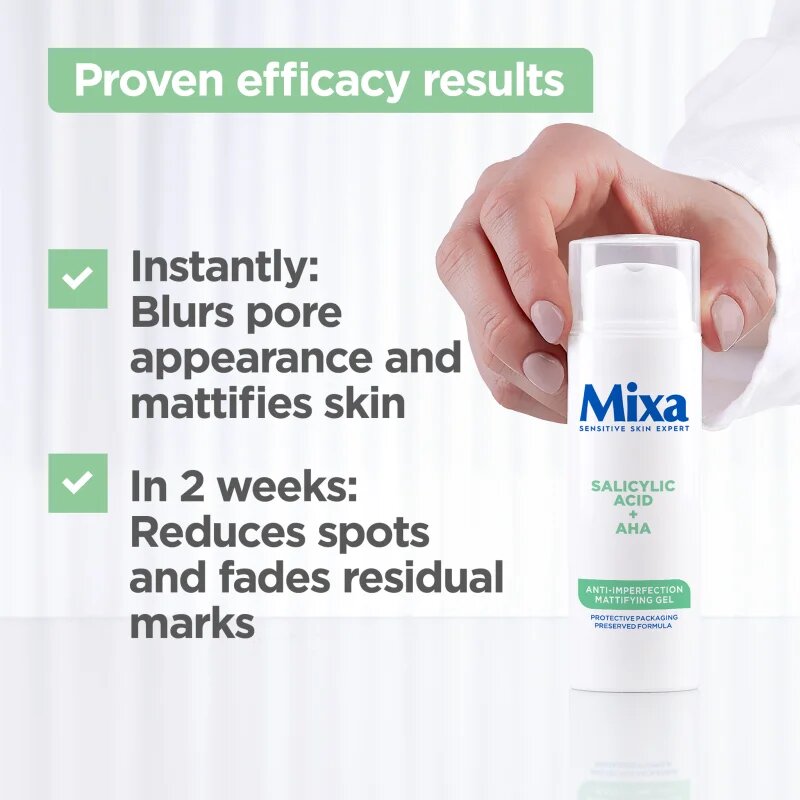 MIXA Anti-Imperfection Mattifying Gel матиращ крем-гел против несъвършенства на кожата 50 мл.
