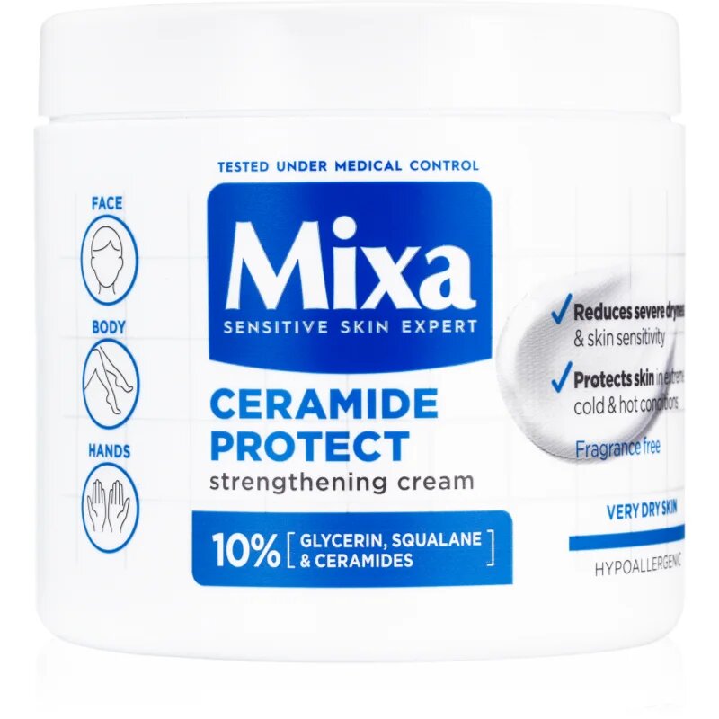 MIXA Ceramide Protect регенериращ крем за тяло за чувствителна кожа 400 мл.