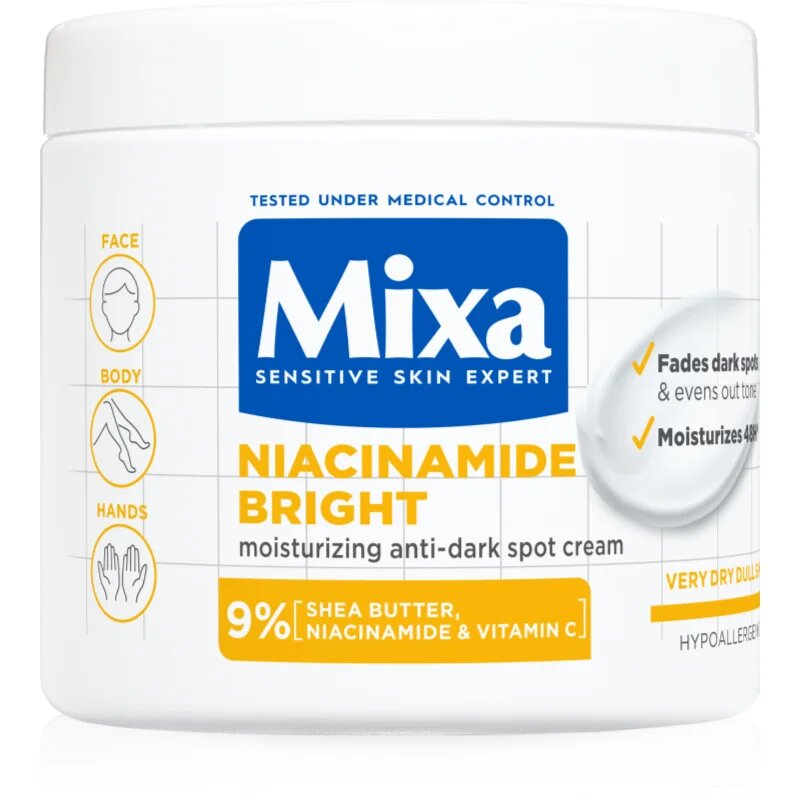 MIXA Niacinamide Bright интензивен хидратиращ крем Против тъмни петна 400 мл.