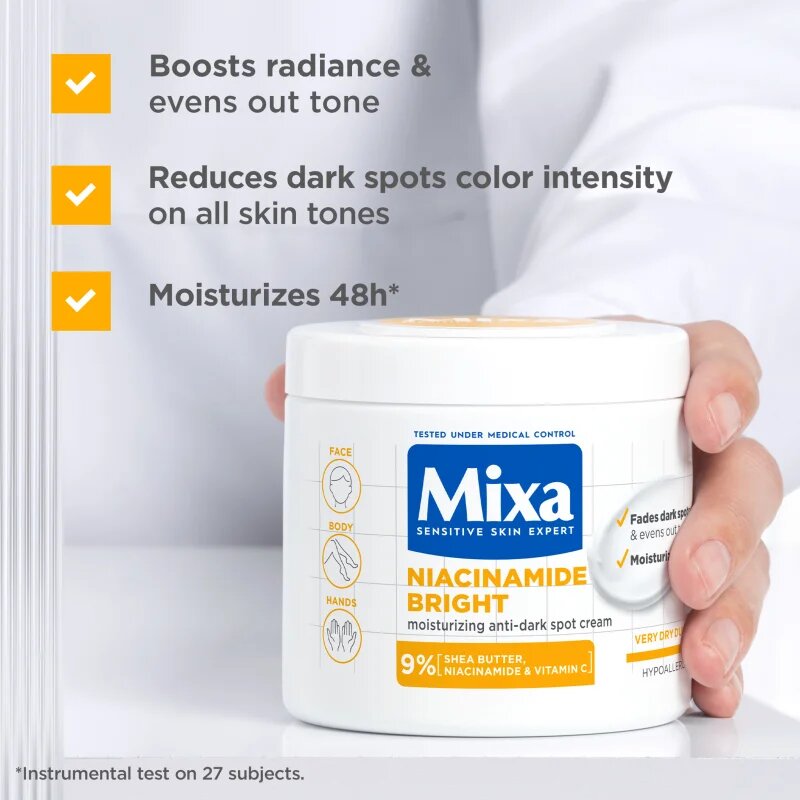 MIXA Niacinamide Bright интензивен хидратиращ крем Против тъмни петна 400 мл.