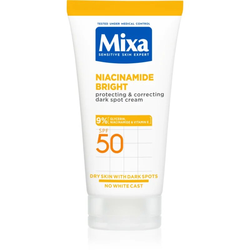 MIXA Niacinamide Bright коригиращ крем Против тъмни петна SPF 50 50 мл.