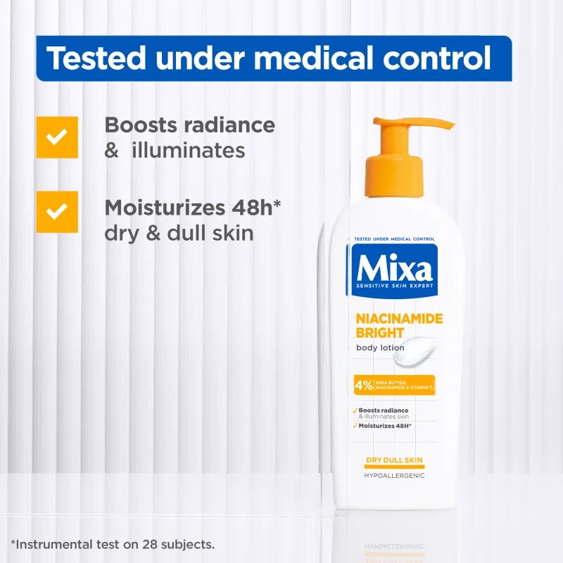 MIXA Niacinamide Bright масло за тяло с масло от шеа 250 мл.