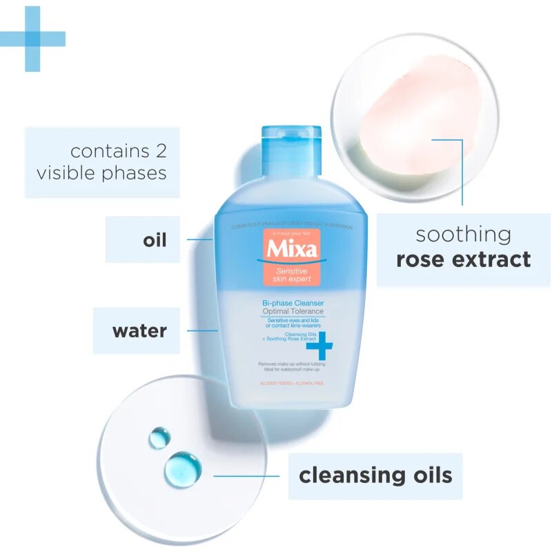 MIXA Optimal Tolerance двуфазен продукт за отстраняване на грим от очите 125 мл.