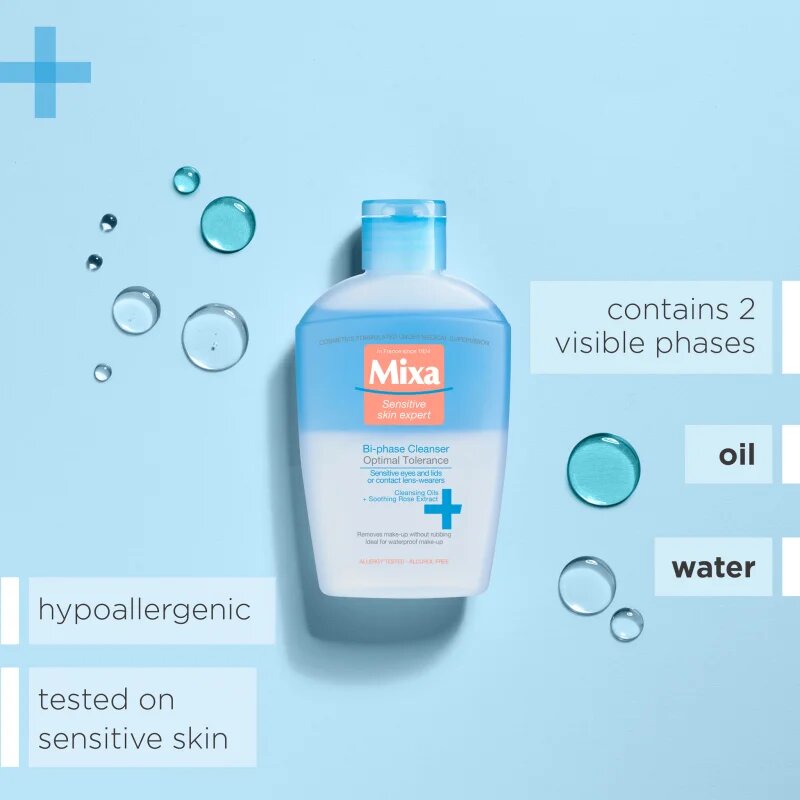 MIXA Optimal Tolerance двуфазен продукт за отстраняване на грим от очите 125 мл.