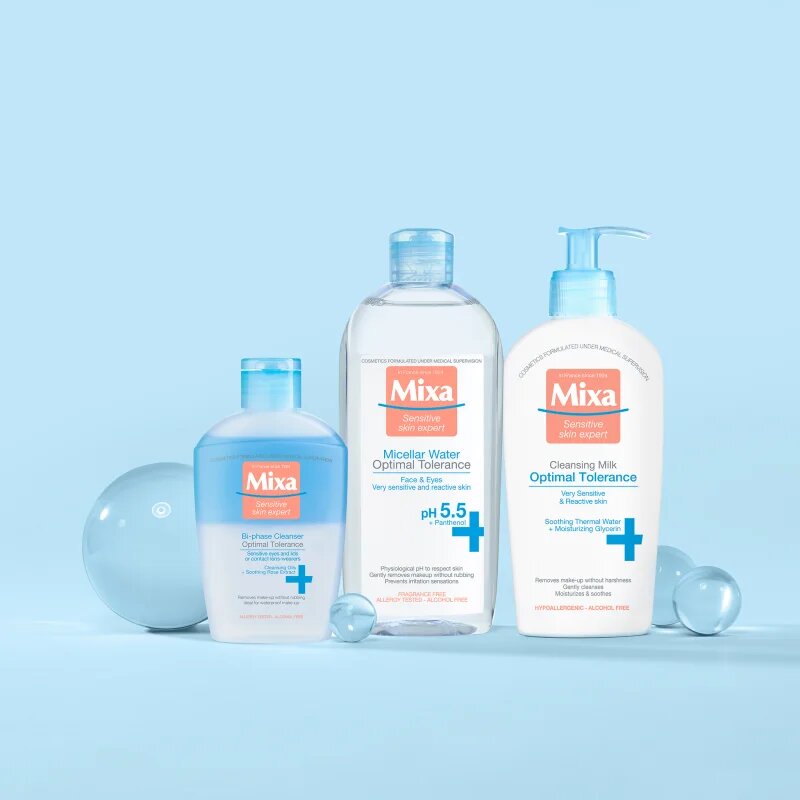 MIXA Optimal Tolerance мицеларна вода за успокояване на кожата 400 мл.