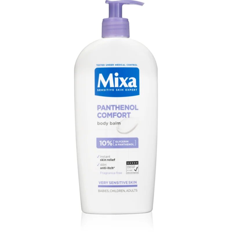 MIXA Panthenol Comfort ускокояващо мляко за тяло за много суха чувствителна кожа и кожа склонна към атопия 400 мл.