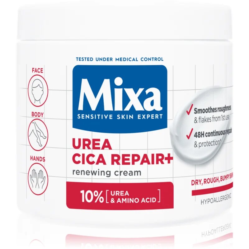 MIXA Urea Cica Repair+ регенериращ крем за тяло за много суха кожа 400 мл.