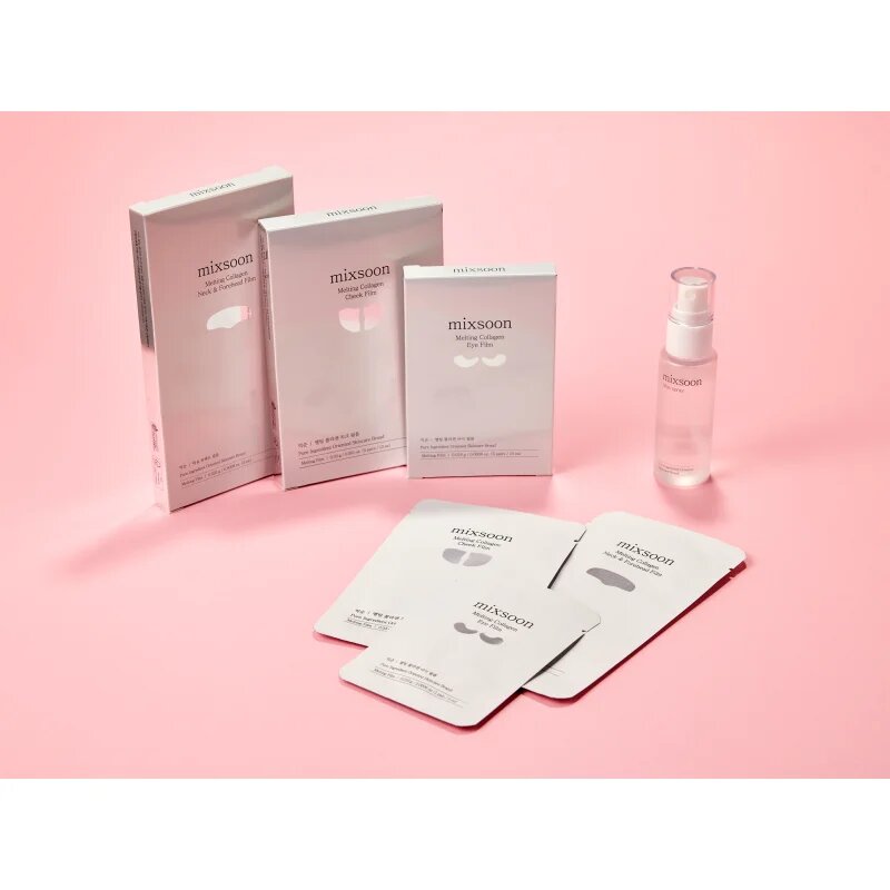 mixsoon Melting Collagen Neck & Forehead Film хидратираща платнена маска на лицето и шията 5 бр.