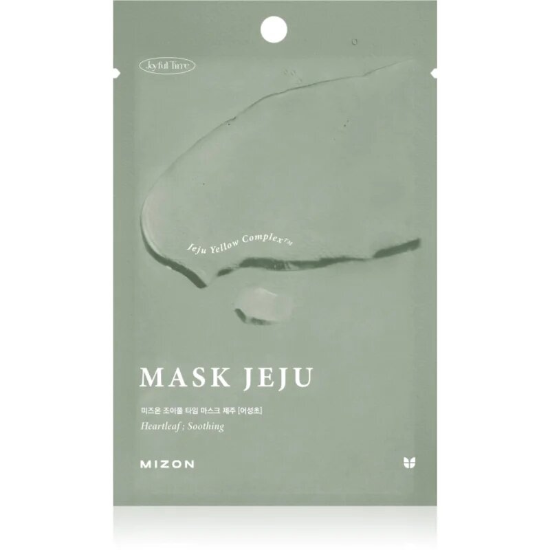 Mizon Joyful Time Jeju Heartleaf успокояваща платнена маска за суха и раздразнена кожа 23 гр.