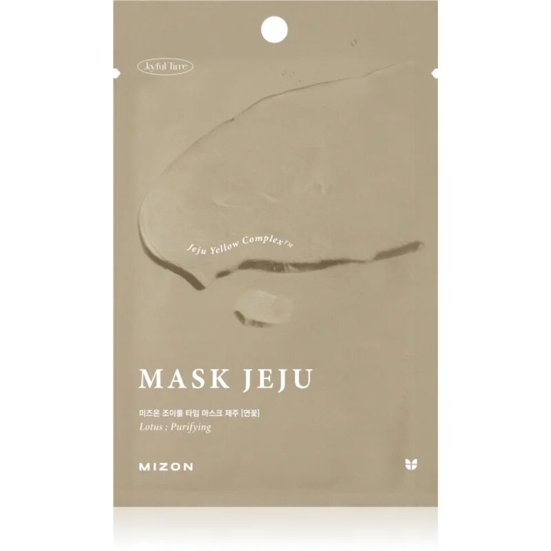 Mizon Joyful Time Jeju Lotus хидратираща платнена маска за чиста и здрава кожа на лицето 23 гр.