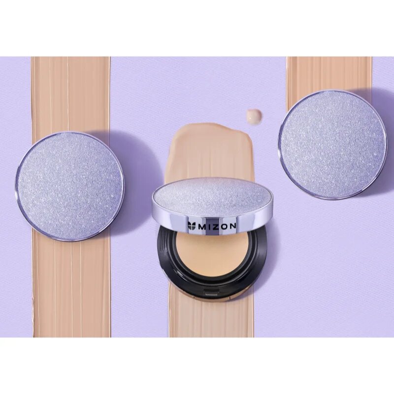 Mizon Vegan Collagen Cushion SPF38 PA++ дълготраен грим в гъбичка с висока UV защита цвят #21 Light Beige 2x15 гр.