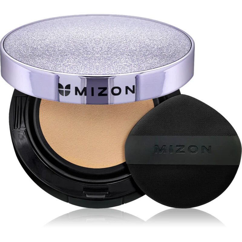Mizon Vegan Collagen Cushion SPF38 PA++ дълготраен грим в гъбичка с висока UV защита цвят #23 Natural Sand Beige 2x15 гр.