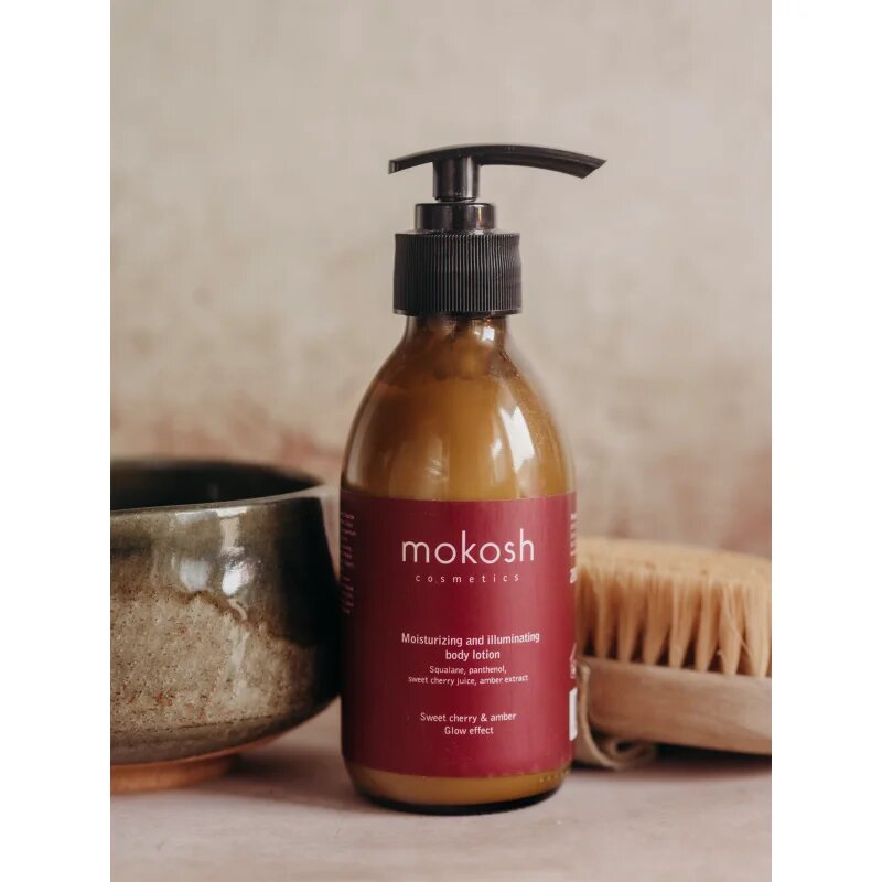 Mokosh Sweet Cherry & Amber озаряващ лосион за тяло с хидратиращ ефект 200 мл.