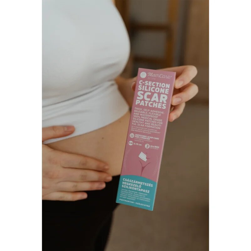 MomCare by Lina C-Section Silicone Scar Patches силиконови лепенки за рани след цезарово сечение размер L-XL 5 x 20 cm 3 бр.