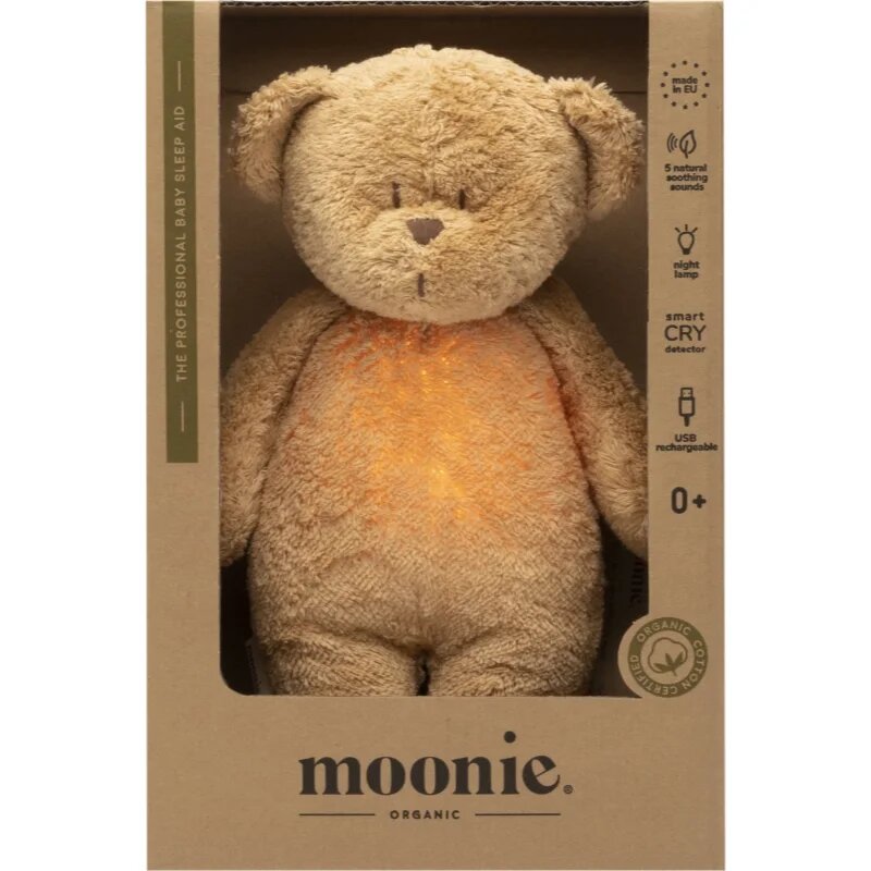 Moonie Bear 2.0 Organic Cappuccino играчка за заспиване с мелодия 1 бр.