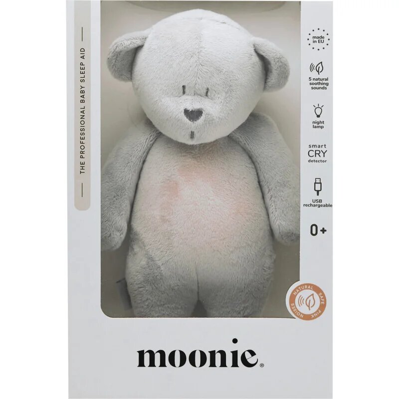 Moonie Bear 2.0 Organic Silver играчка за заспиване с мелодия 1 бр.