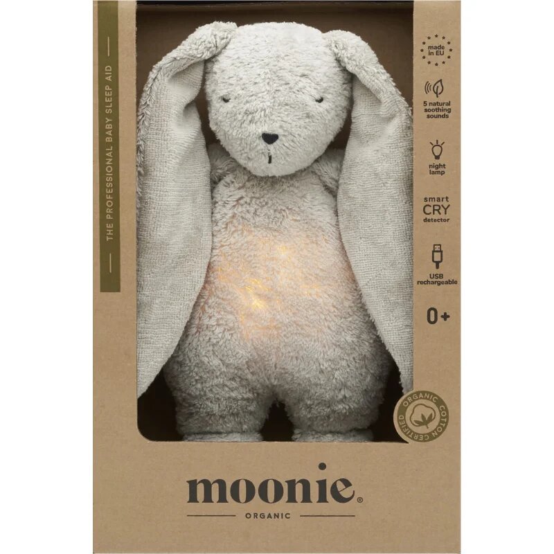 Moonie The Humming Friend 2.0 Organic Grey играчка за заспиване с мелодия 1 бр.