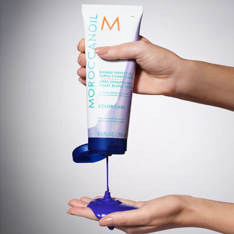Moroccanoil Color Care Blonde Perfecting Purple Conditioner лилав балсам за блонд коса и коса с кичури 200 мл.