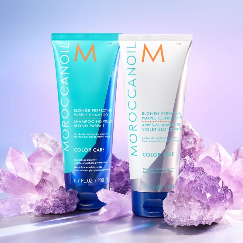 Moroccanoil Color Care Blonde Perfecting Purple Conditioner лилав балсам за блонд коса и коса с кичури 200 мл.