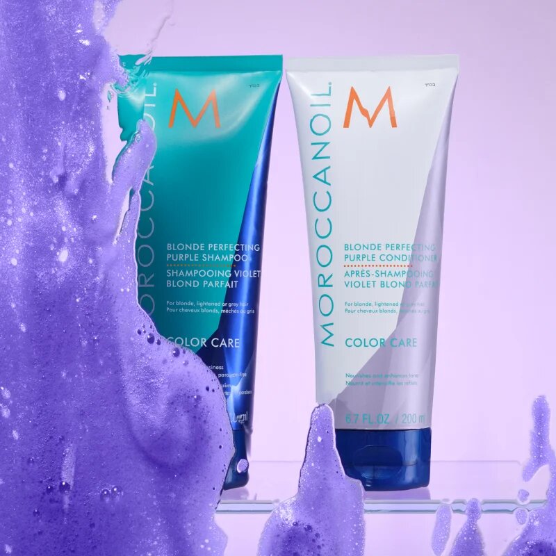Moroccanoil Color Care Blonde Perfecting Purple Conditioner лилав балсам за блонд коса и коса с кичури 200 мл.