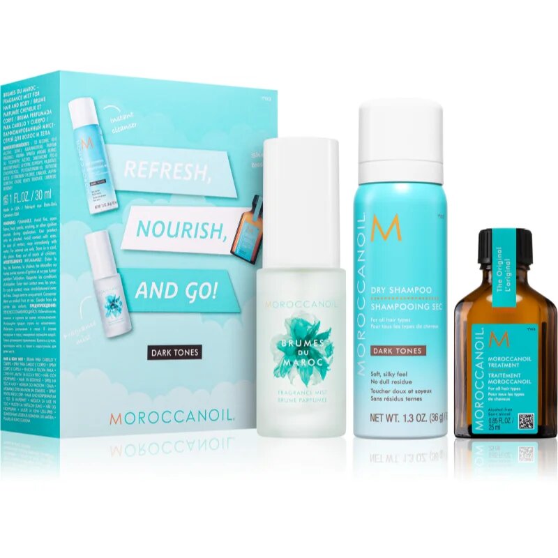 Moroccanoil Refresh Nourish and Go! (Dark Tones) комплект за тъмна коса за жени
