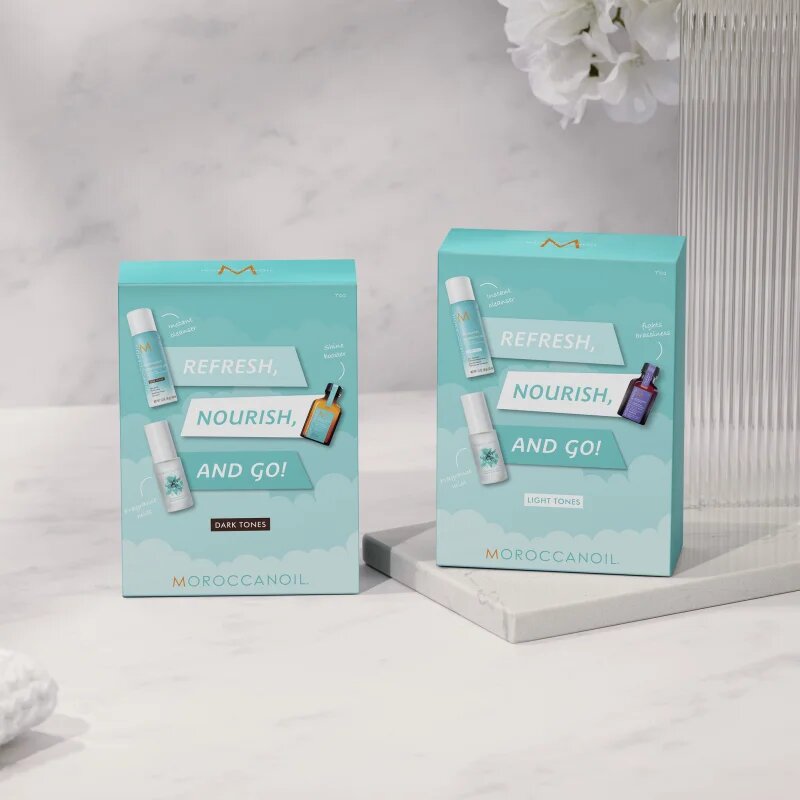 Moroccanoil Refresh Nourish and Go! (Dark Tones) комплект за тъмна коса за жени