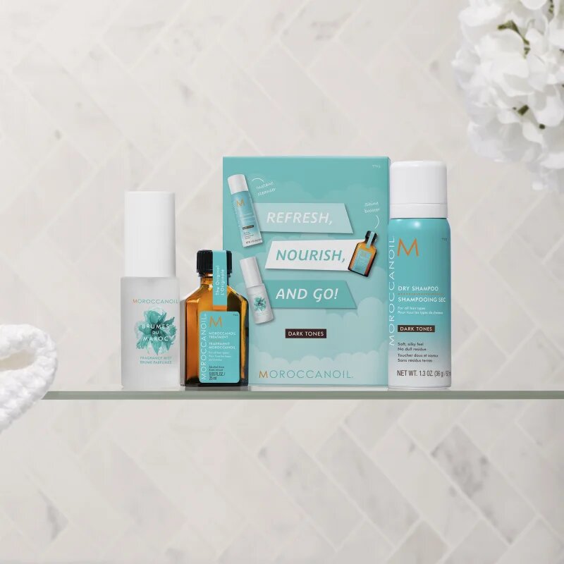 Moroccanoil Refresh Nourish and Go! (Dark Tones) комплект за тъмна коса за жени