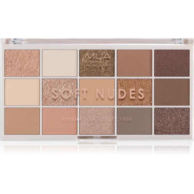 MUA Makeup Academy Eyeshadow Collection 15 Shade Palette палитра сенки за очи цвят Soft Nudes 12 гр.