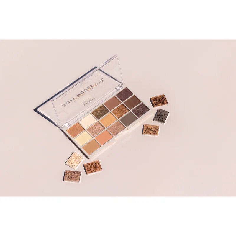 MUA Makeup Academy Eyeshadow Collection 15 Shade Palette палитра сенки за очи цвят Soft Nudes 12 гр.