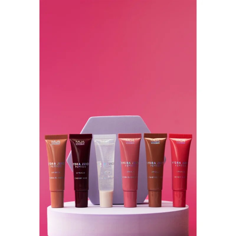 MUA Makeup Academy Hydra Juice Peptide Lip Balm хидратиращ балсам за устни за блясък аромати Mocha Muse 10 мл.