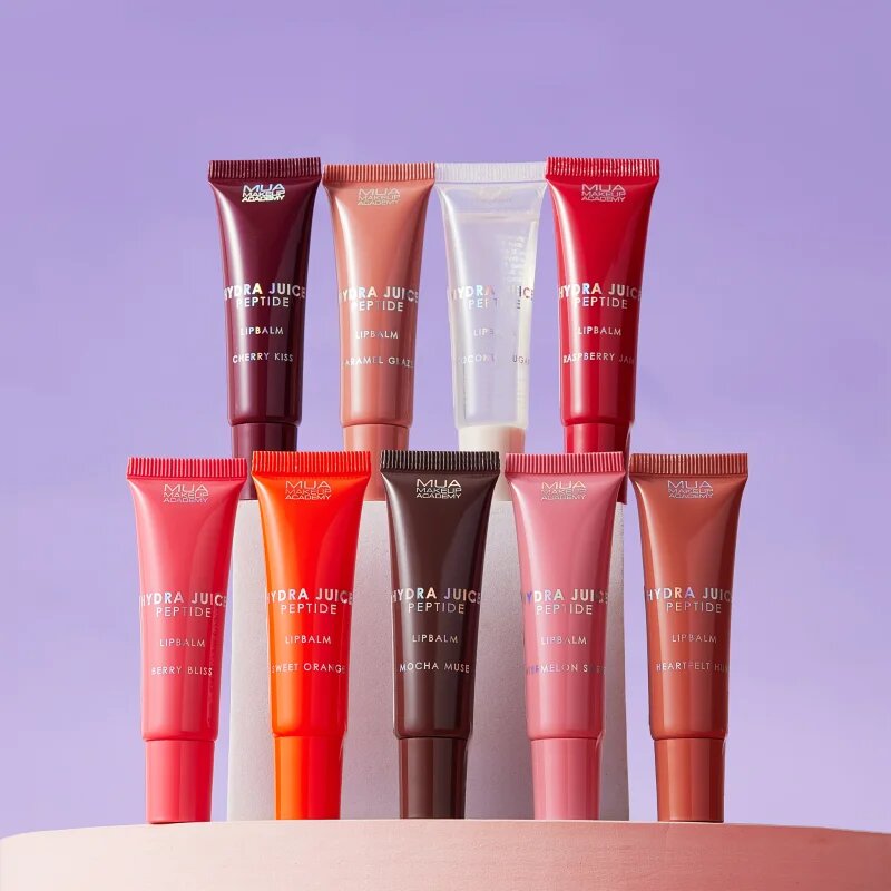MUA Makeup Academy Hydra Juice Peptide Lip Balm хидратиращ балсам за устни за блясък аромати Mocha Muse 10 мл.
