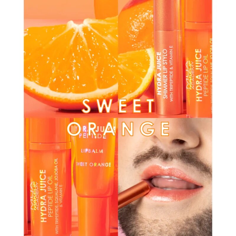 MUA Makeup Academy Hydra Juice Peptide Lip Oil масло от нар цвят Sweet Orange 7 мл.