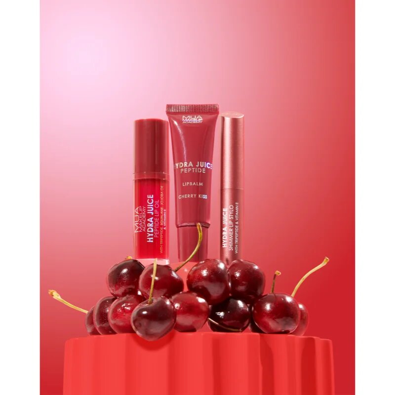 MUA Makeup Academy Hydra Juice Peptide Shimmer Lip Balm балсам за устни за лъскавина и блясък цвят Chery Kiss 10 мл.