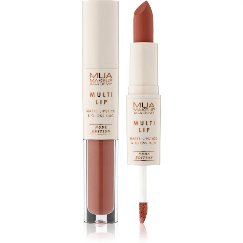 MUA Makeup Academy Multi Lip Nude Edition дълготрайно червило и гланц за устни дуо цвят Classic 3.2 гр.