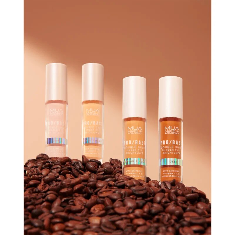 MUA Makeup Academy PRO/BASE Double Shot продукт за изсветляване на околоочната зона с кофеин цвят Light to Medium 5 мл.