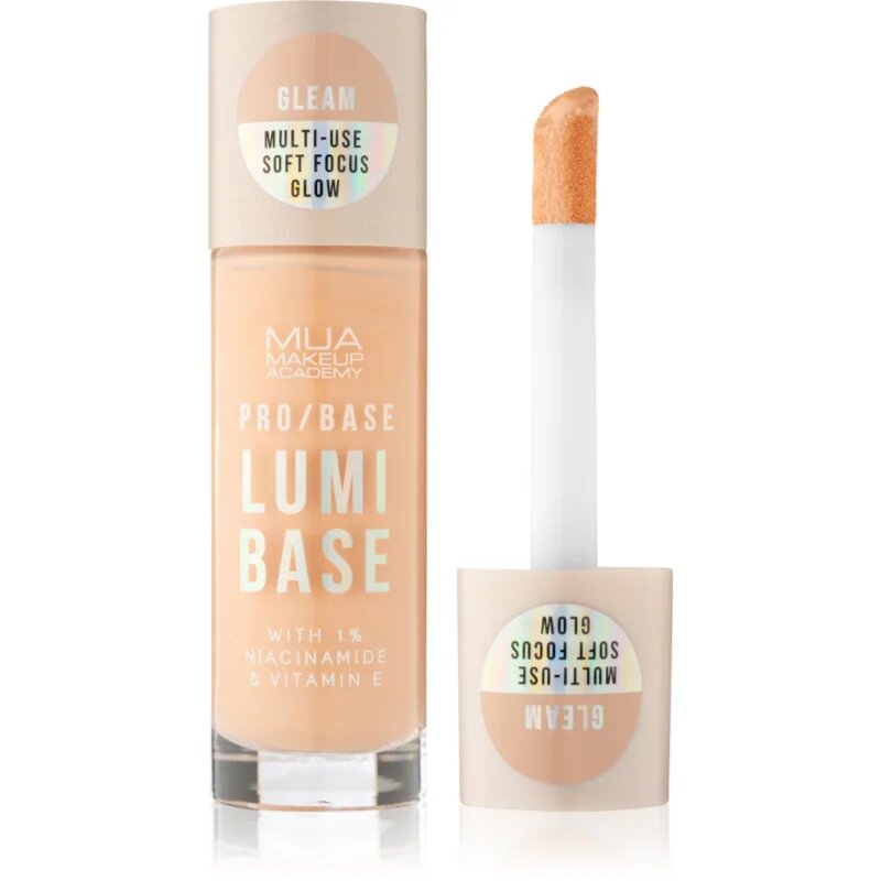 MUA Makeup Academy PRO/BASE Lumi Base озаряваща основа под фон дьо тен цвят Gleam (Cool) 33 мл.
