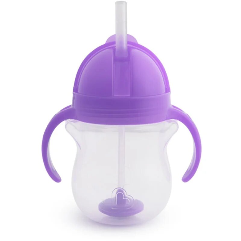 Munchkin Click Lock™ Tip & Sip чаша със сламка с тежест Purple 6 m+ 1 бр.