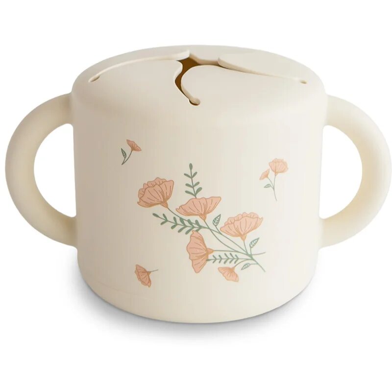 Mushie Baby Snack Cup чаша за закуска Pink Flowers 1 бр.