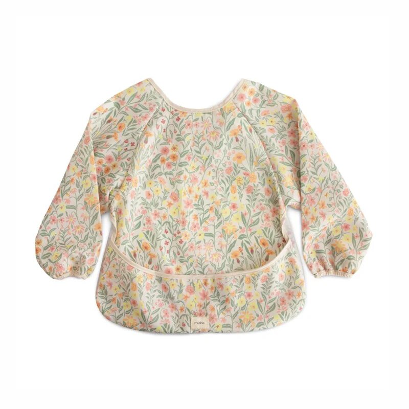 Mushie Long Sleeve Bib лигавник Pastel Blooms 6-24m 1 бр.